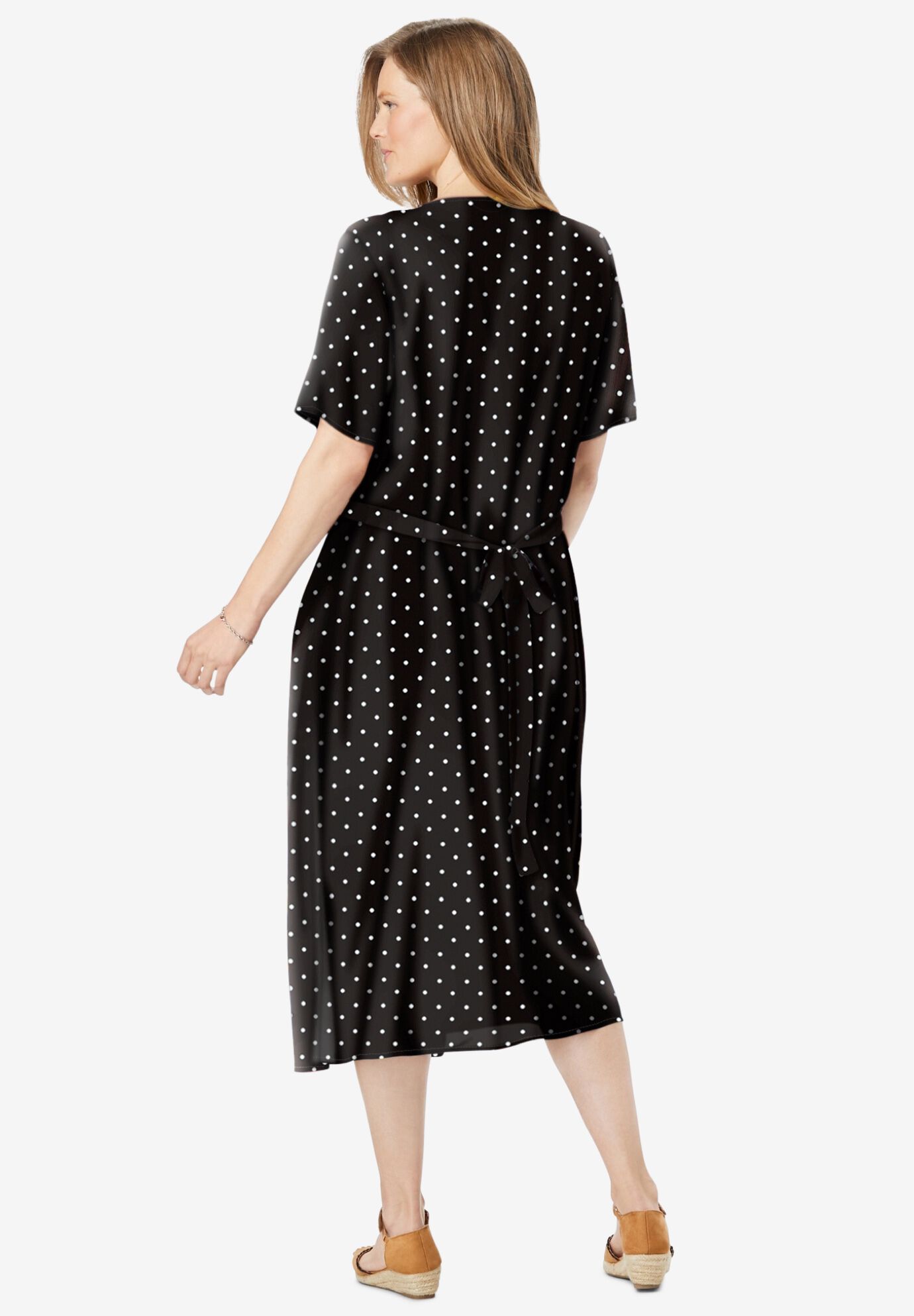 Full Size Button-Front Short Sleeve Tiered Dress Plus Size
