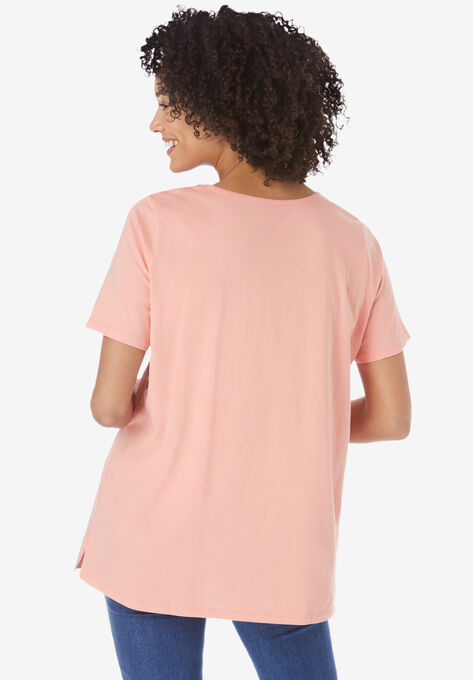 Perfect Short-Sleeve Keyhole Tee, , on-hover image number null