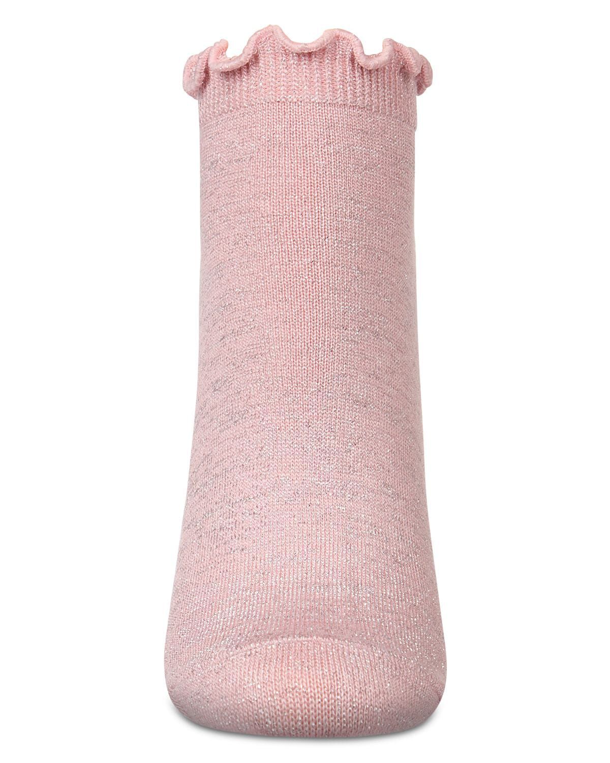Women&#39;s Lurex Bamboo Shortie Socks, PINK, alternate image number 1
