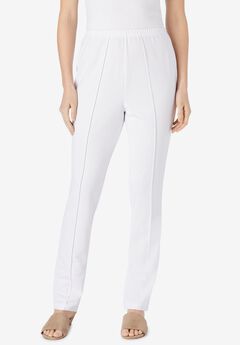 Knit Hassle-Free Pull-On Elastic-Waist Pants