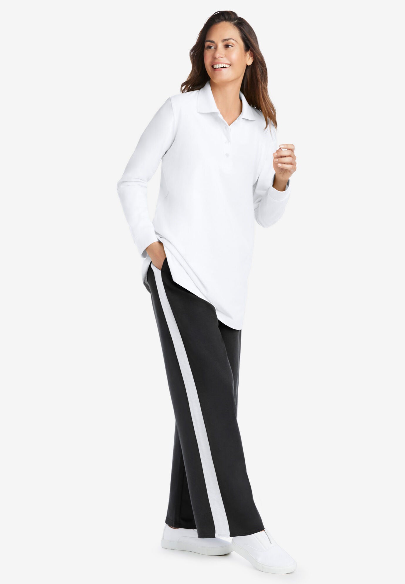 Women's Renoir Long Sleeves Polo Shirt Black