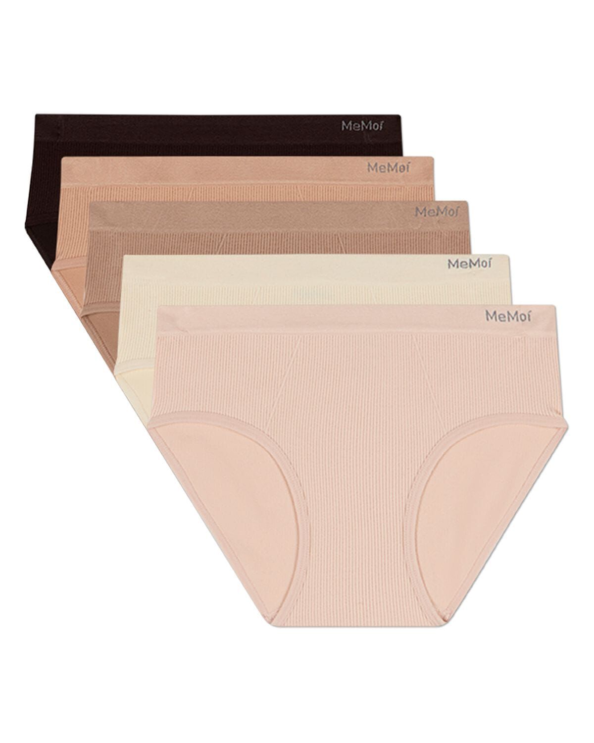 5 Pair Women's Seamless Ribbed No-Show Tag-Free Briefs
