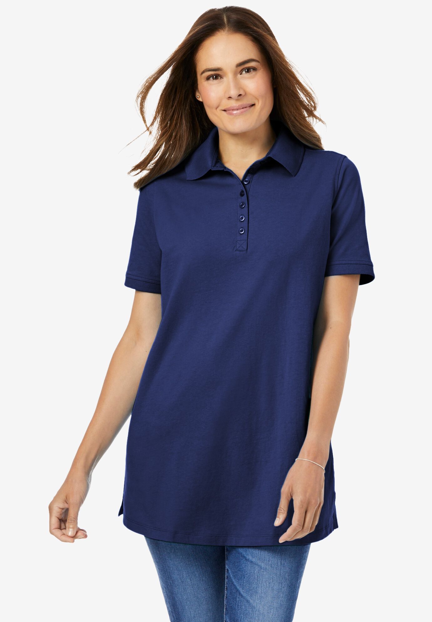 Woman within polo shirts hot sale