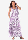 Layered Popover Maxi Dress, PRETTY VIOLET FLORAL, hi-res image number null