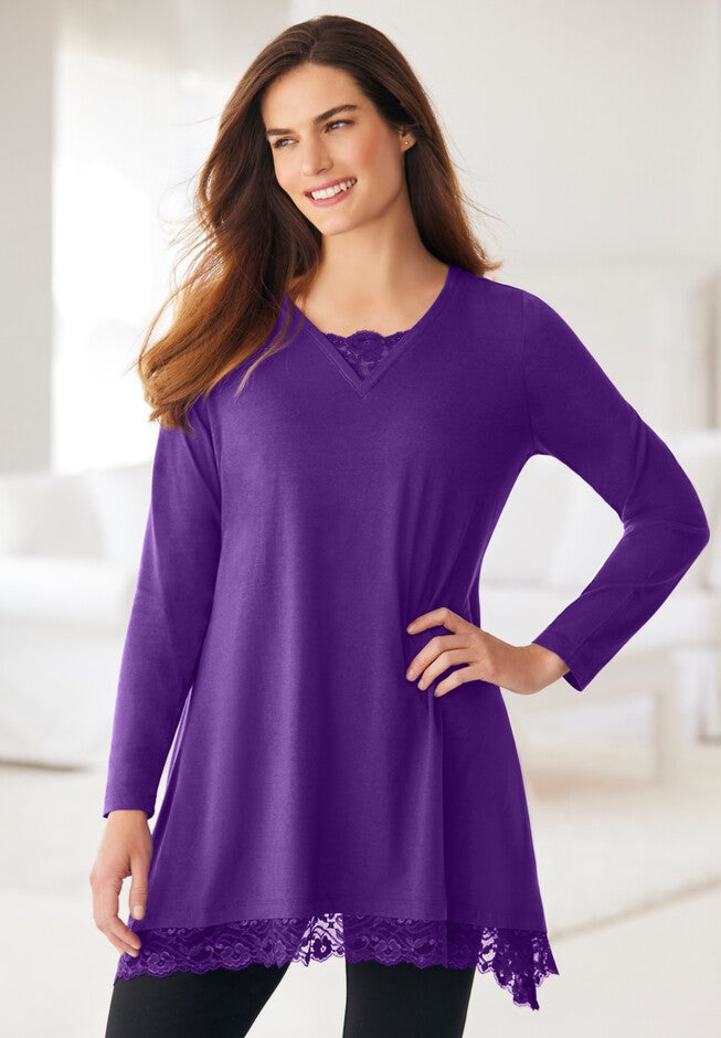 Sharkbite Lace Trim Tunic, , alternate image number null