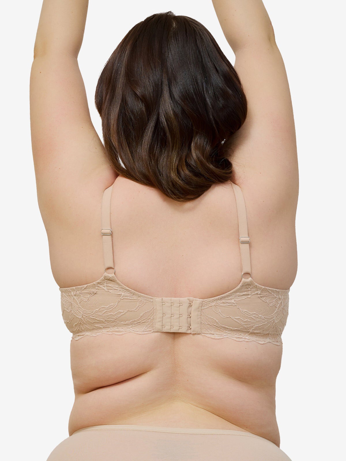 The Willow - Lace Plunge Underwire Bra, SAND, on-hover image number 1