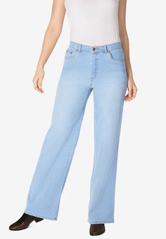Wide-Leg Stretch Denim Jean