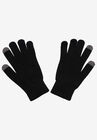 Adult Unisex Disney Mickey Mouse Knit Beanie Hat & Texting Gloves Black 2-PC Set, , on-hover image number null