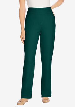 Flex-Fit Pull-On Straight-Leg Gap-Free Stretch Denim Jeans