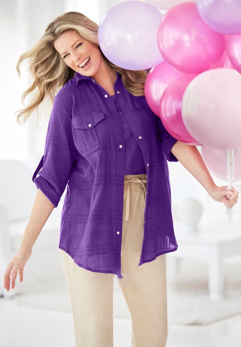 Cotton Gauze Bigshirt, , alternate image number null
