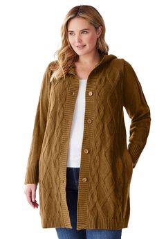 Cable Cardigan Hoodie Sweater