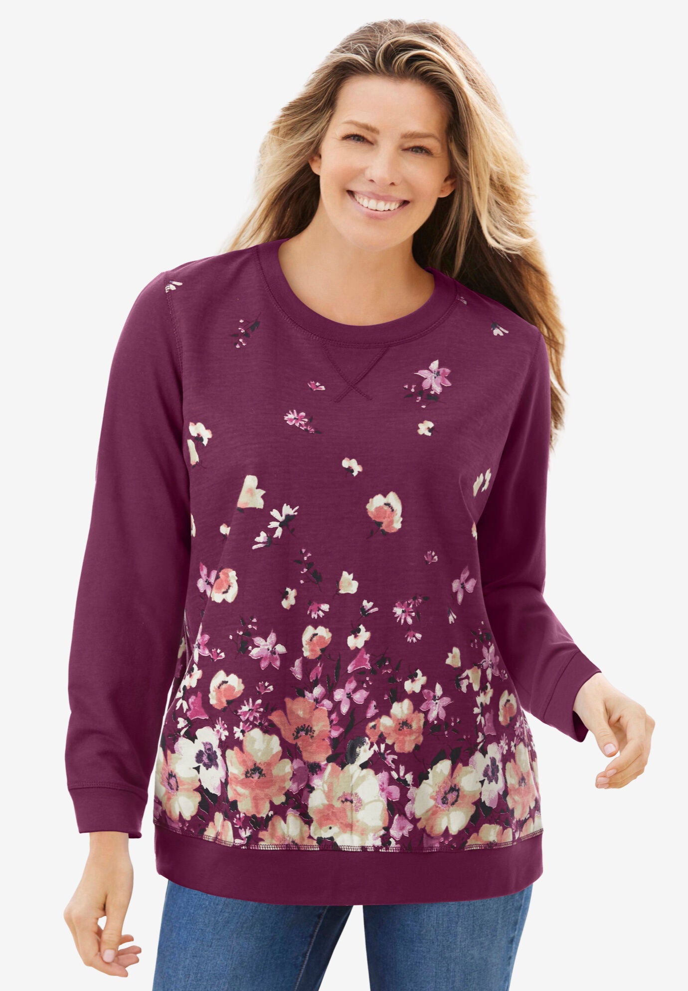 Woman within sweatshirts on sale