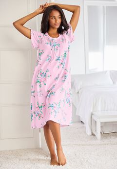 Short Pintuck Knit Gown