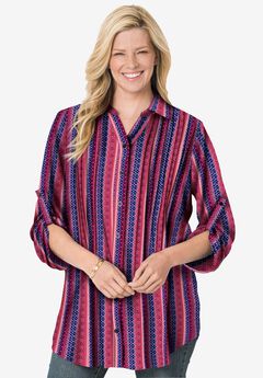 Rayon 7-Day Pintucked Tunic Blouse