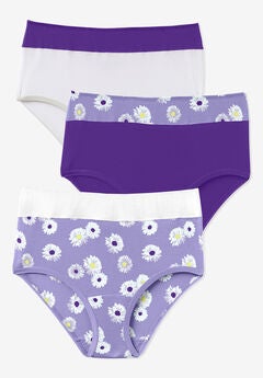 Full Coverage Stretch Cotton Color Block Brief 3-Pack