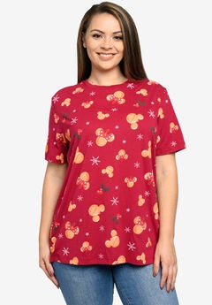 Disney Mickey Minnie Mouse T-Shirt All-Over Print Christmas