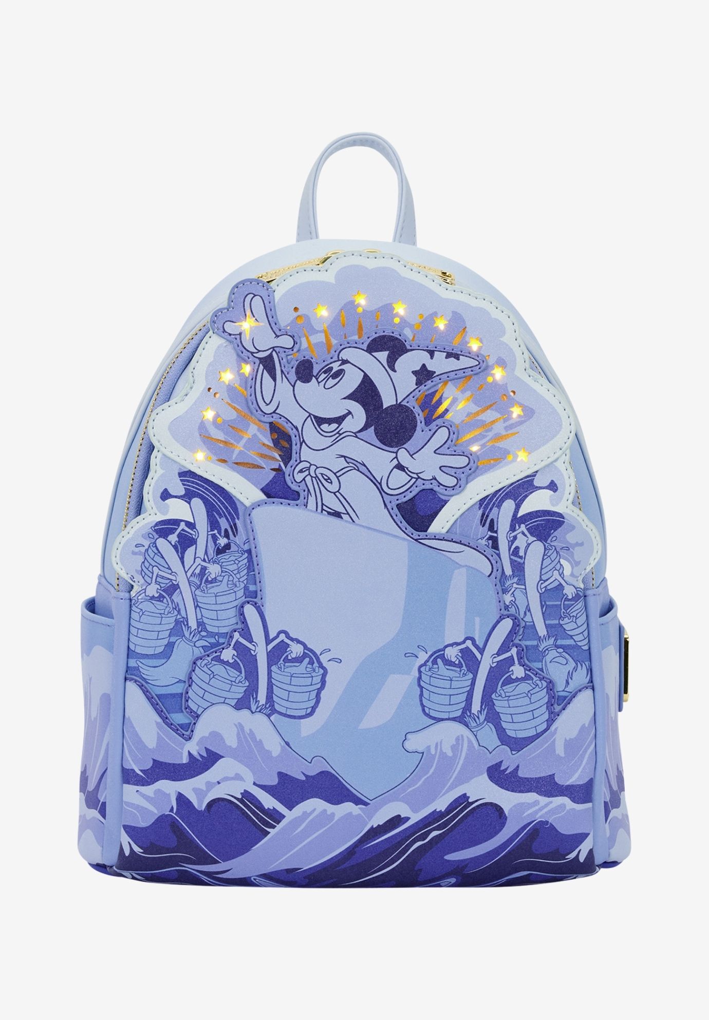Loungefly x Disney Fantasia Mickey Mouse Light Up Mini Backpack, BLUE, alternate image number 2
