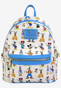 Loungefly X Disney Mickey & Friends Waving Mini Backpack Handbag White