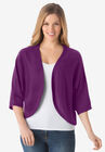Rib Trim Cardigan Shrug, PLUM PURPLE, hi-res image number null