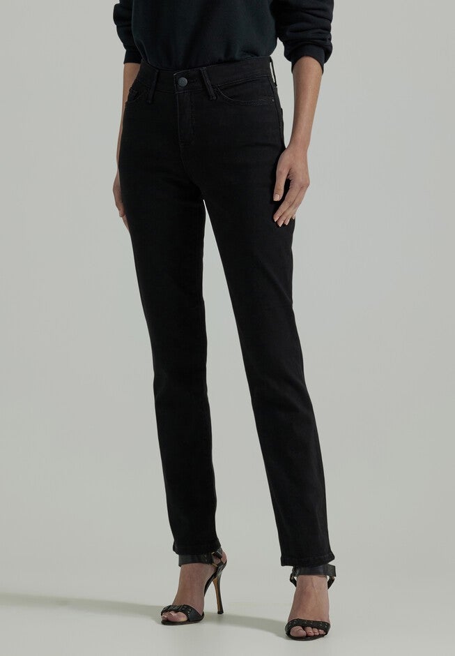 Ultra Lux Comfort With Flex Motion Stright Leg Jean Jean, BLACK, hi-res image number 0