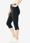 Stretch Cotton Capri Legging, , alternate image number null
