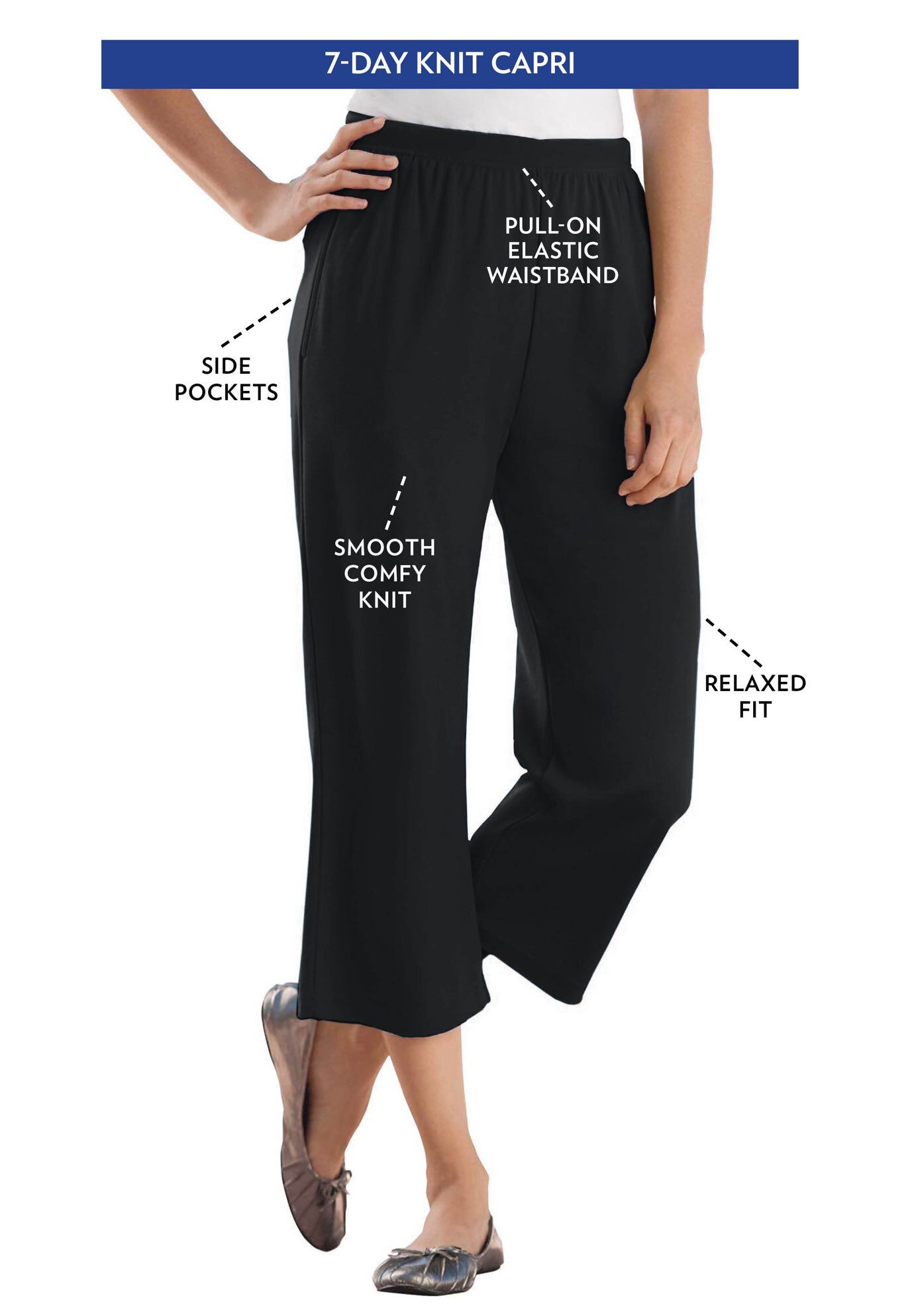 Woman Within レディース プラスサイズ プチカプリストレッチジーンズ US サイズ: 16 WP カラー: ブルー W 並行輸入品 Women\u0027s Plus Size Leggings | Woman Within