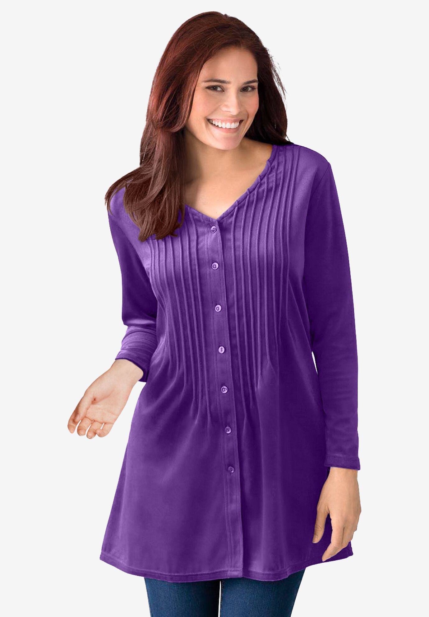 Jersey pintuck tunic Clearance