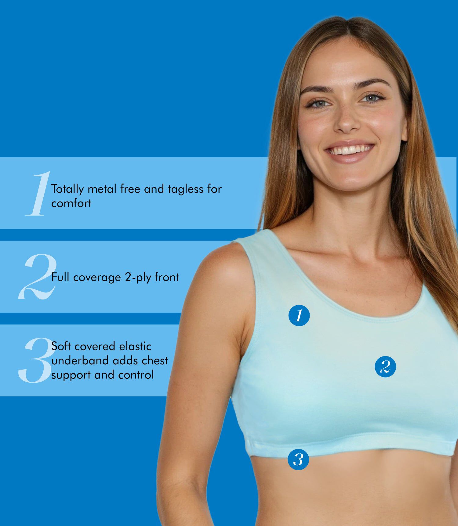 Bestform Tank Style Sports Bra 3-Pack - 5009012PP, AQUA GREY NAVY, alternate image number 7