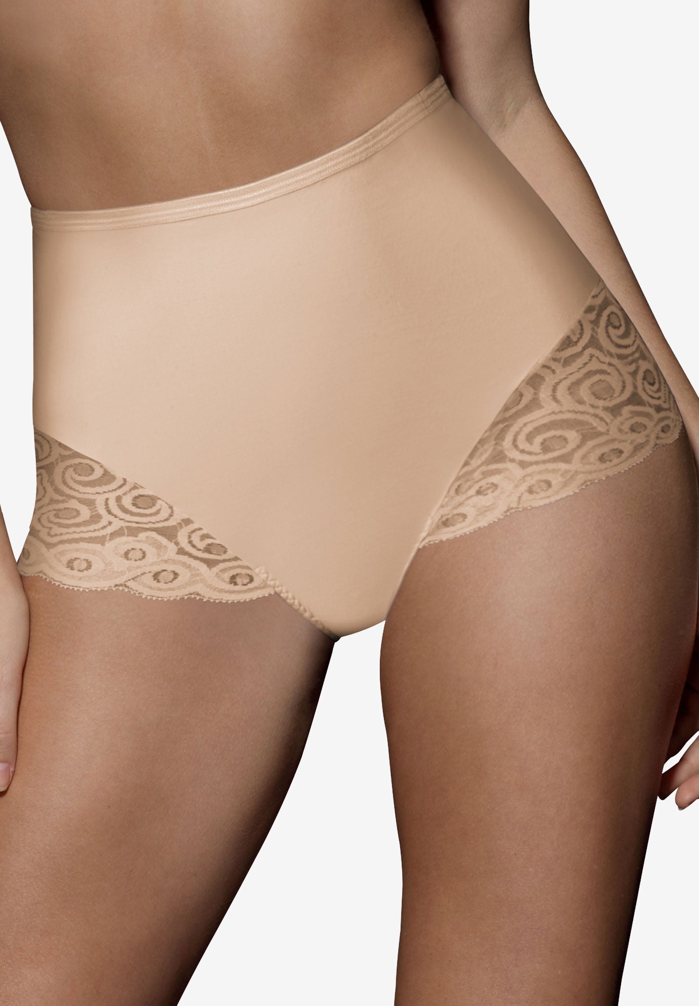 Shaping Brief with Lace Firm Control 2-Pack , LIGHT BEIGE, hi-res image number 0