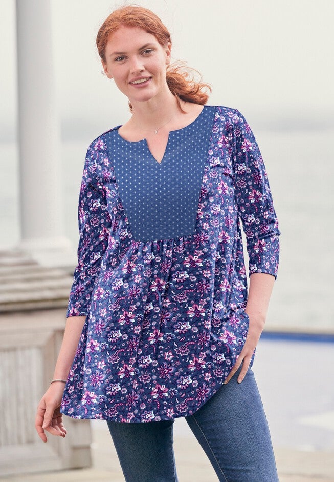 Mixed Print Tunic, , alternate image number null