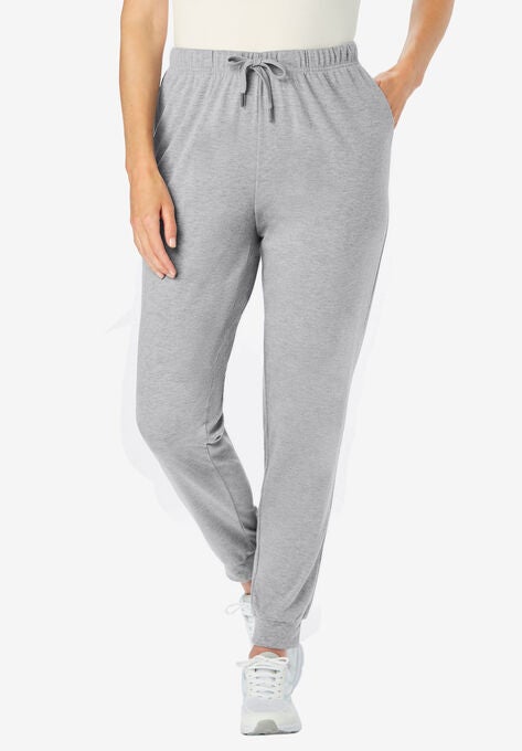 Rib-Cuff Jogger Pant, HEATHER GREY, hi-res image number null