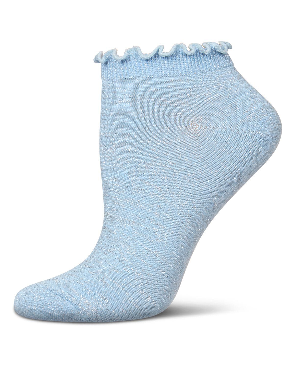 Women's Lurex Bamboo Shortie Socks, LIGHT BLUE, hi-res image number 0