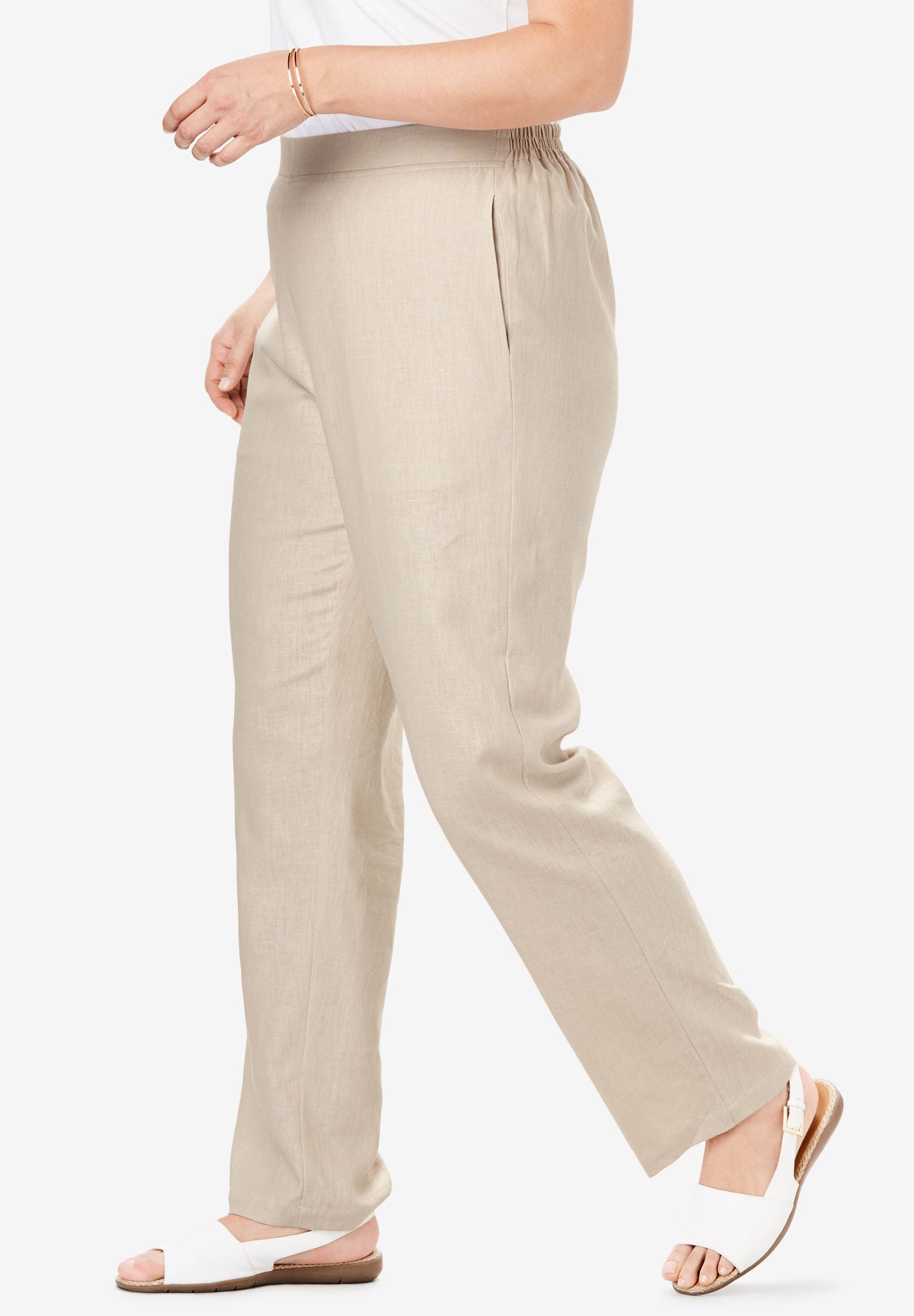Straight Leg Linen Pant