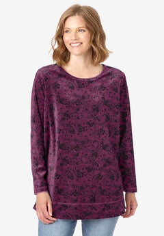 Plush Velour Tunic Sweatshirt