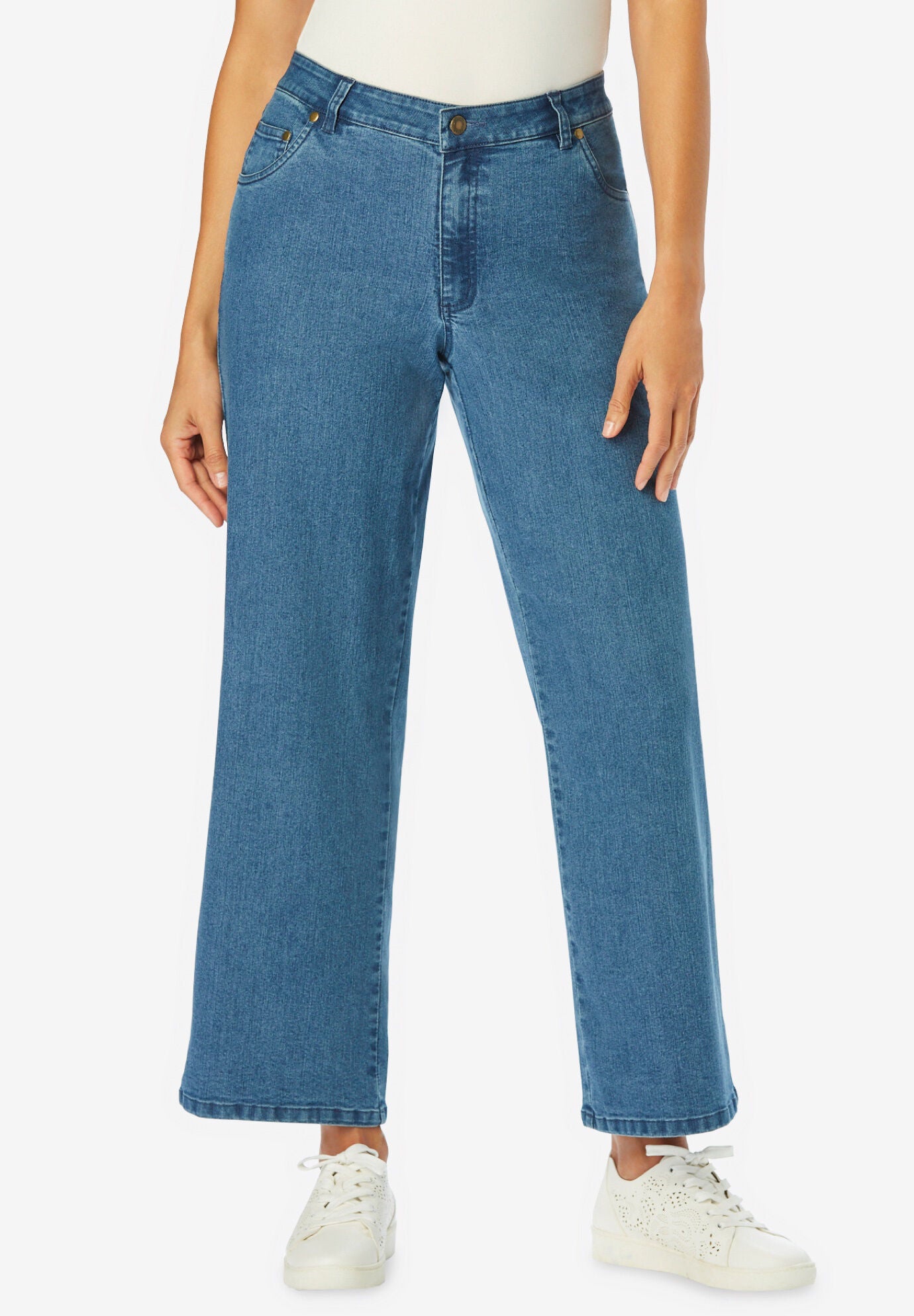Woman within deals wide leg jeans