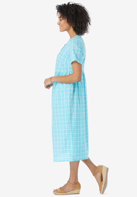 Short-Sleeve Seersucker Dress, , alternate image number null