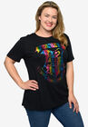 Harry Potter T-Shirt Hogwarts School Crest Rainbow Black, , alternate image number null