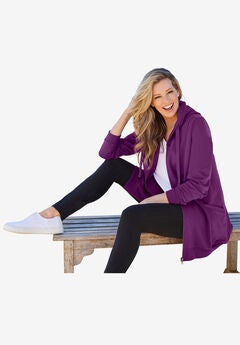 Zip Front Tunic Hoodie Jacket
