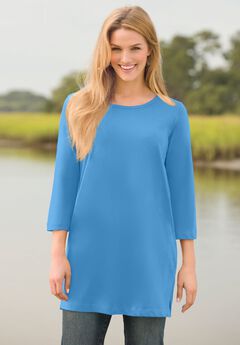 Perfect Three-Quarter-Sleeve Scoopneck Tunic