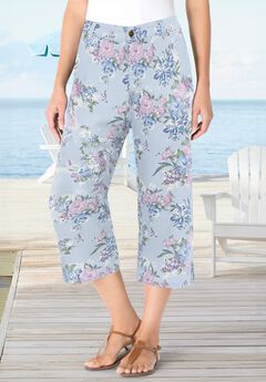 Stretch Denim Five-Pocket Capri Jeans