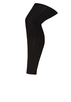 Plush Lined Cable Knit Footless Leggings