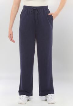 Drawstring-Waist Wide-Leg Fleece Sweatpant