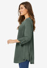 Pleated Henley Top, , alternate image number 2