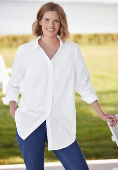 Plus Size White Work Blouses