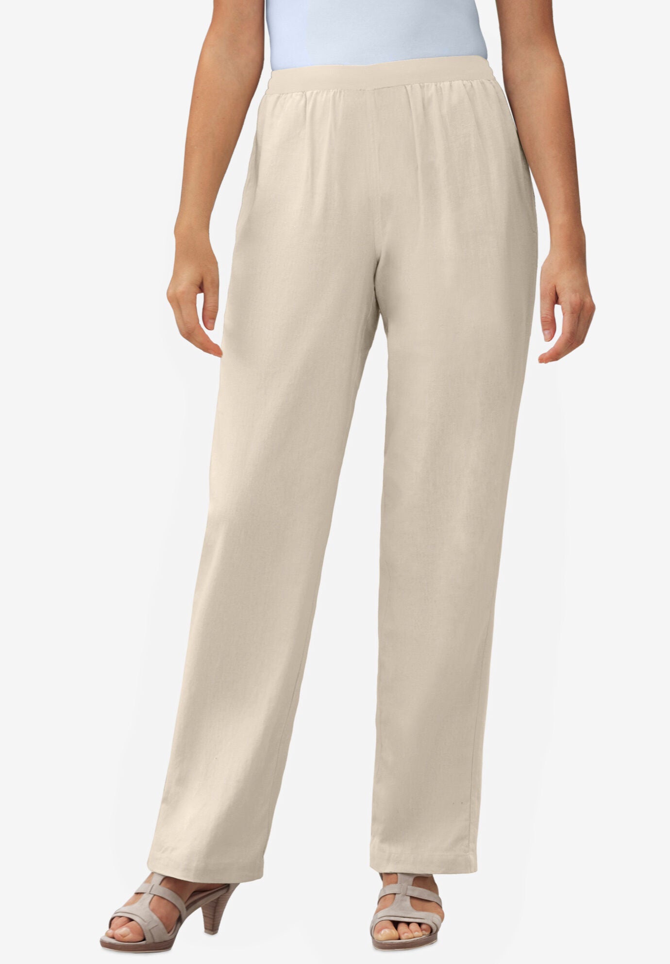 Woman within linen pants discount