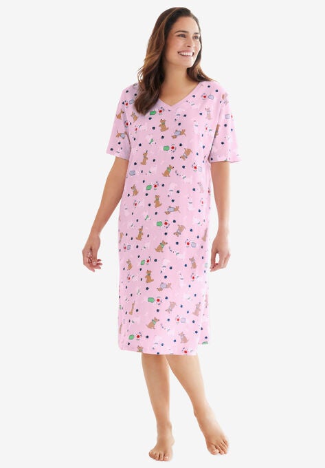 Print Sleepshirt, PINK SPRING DOG, hi-res image number null