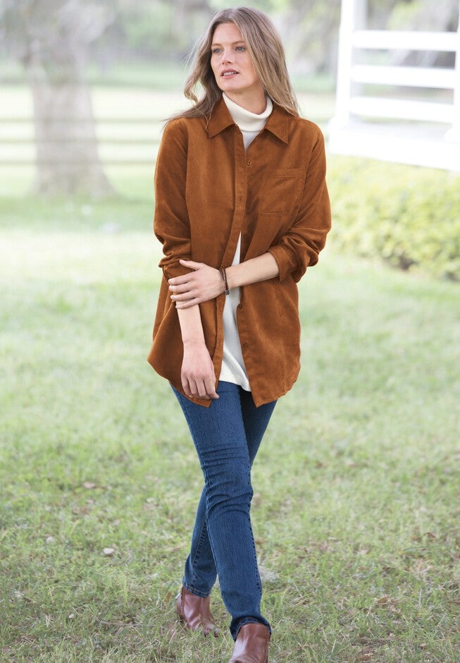 Soft Sueded Moleskin Shirt, , alternate image number 3