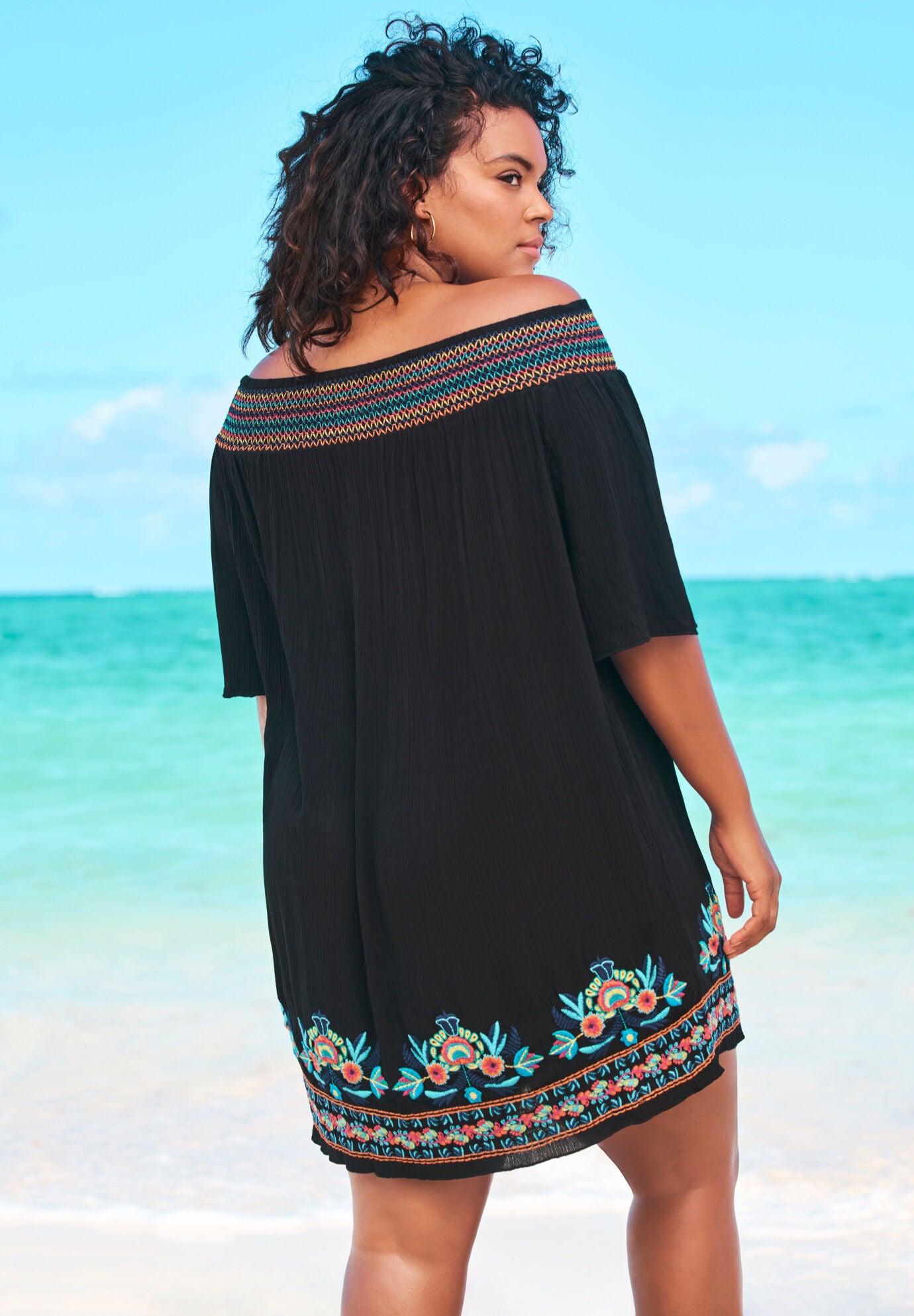 cold shoulder beach cover up