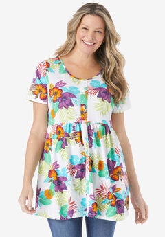 Short-Sleeve Empire Waist Tunic