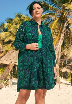 Eyelet Cover-Up Shirt